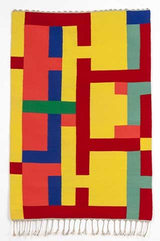 MORRIS DORENFELD, Hunter Stripe Variation #124, Woven Wool Tapestry