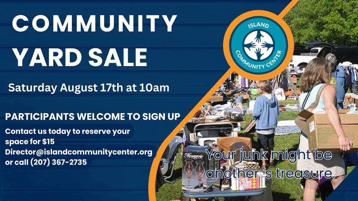 Community Yard Sale at Island Community Center poster