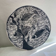 Fish, porcelain plate, by David McBeth